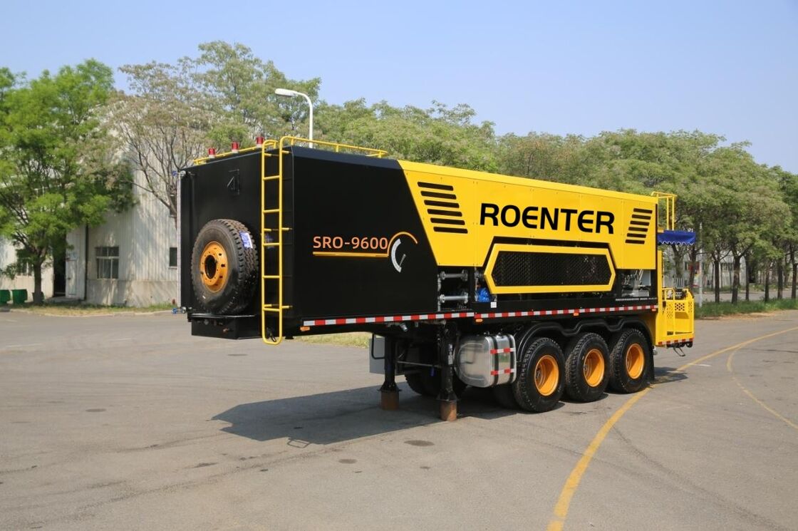 SRO-9600TFC Pavimentadora de micropavimentación inteligente tipo remolque, Pavimentadora con sello de lechada para mantenimiento de carreteras de asfalto