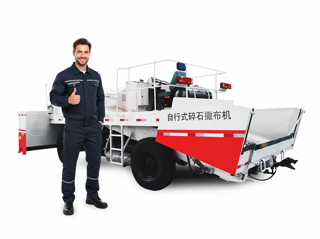 SS6000 Selladora de Virutas Autopropulsada, Ancho de Extensión Ajustable Continuamente de 6m Esparcidora de Virutas de Asfalto para Mantenimiento de Carreteras y Autopistas