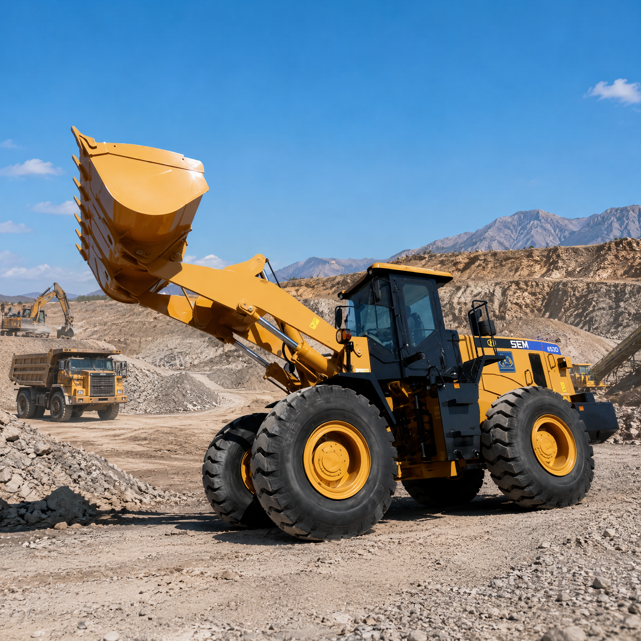 Cargadora de Ruedas de Construcción de Servicio Pesado, Diseño Seguro, Pala Cargadora Frontal de Fácil Mantenimiento para Obras de Construcción y Minería
