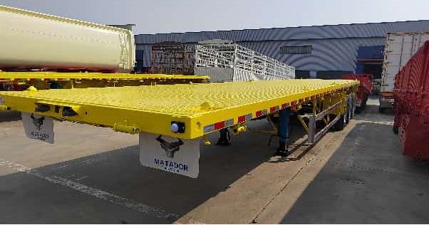 Semirremolque de plataforma de viga recta de 3 ejes y 12,5 metros personalizado de fábrica, remolque de transporte de carga de contenedores de alta resistencia en venta